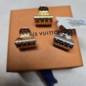Louis Vuitton Gold , Rose Gold and Silver Mini Hair Clips M68940 Mady In Italy